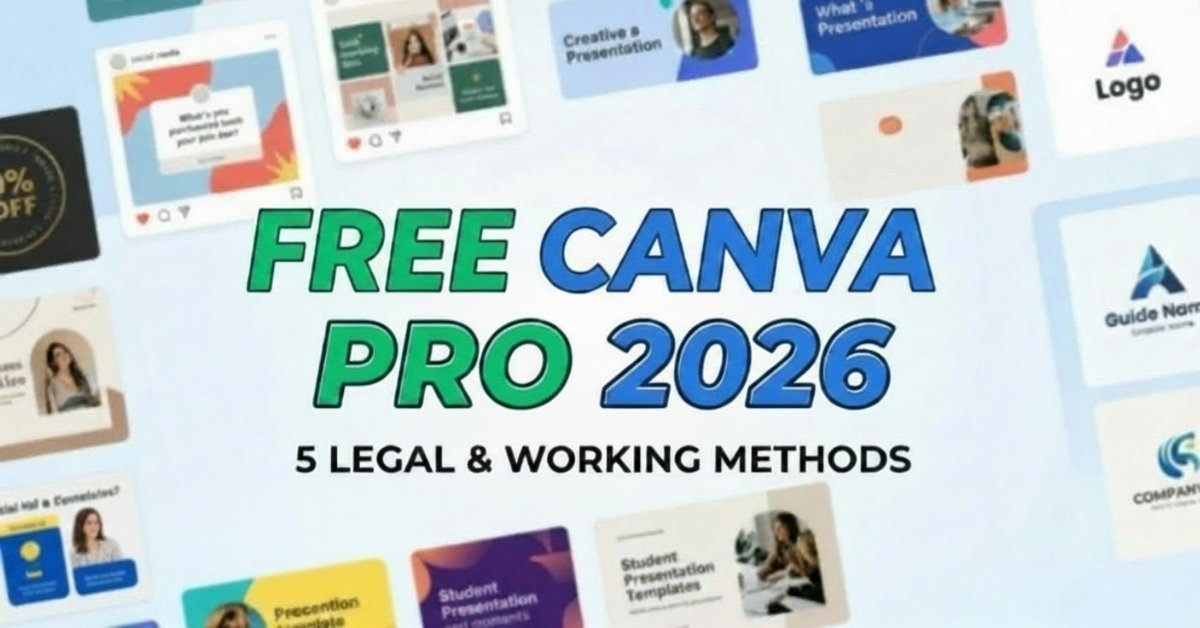 GuideResearchAI Guide: 5 Legal Methods to Get Free Canva Pro in 2026.