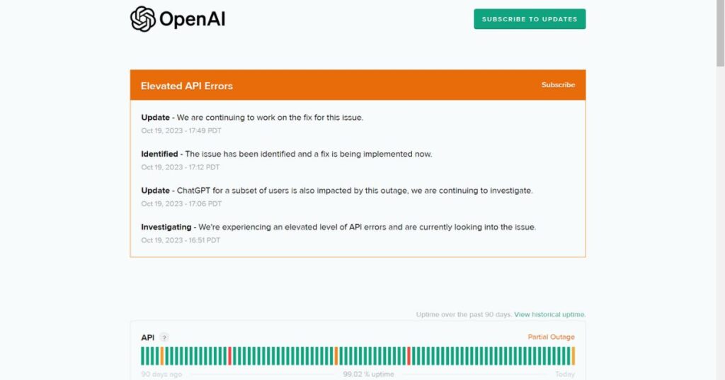 OpenAI’s Status Page